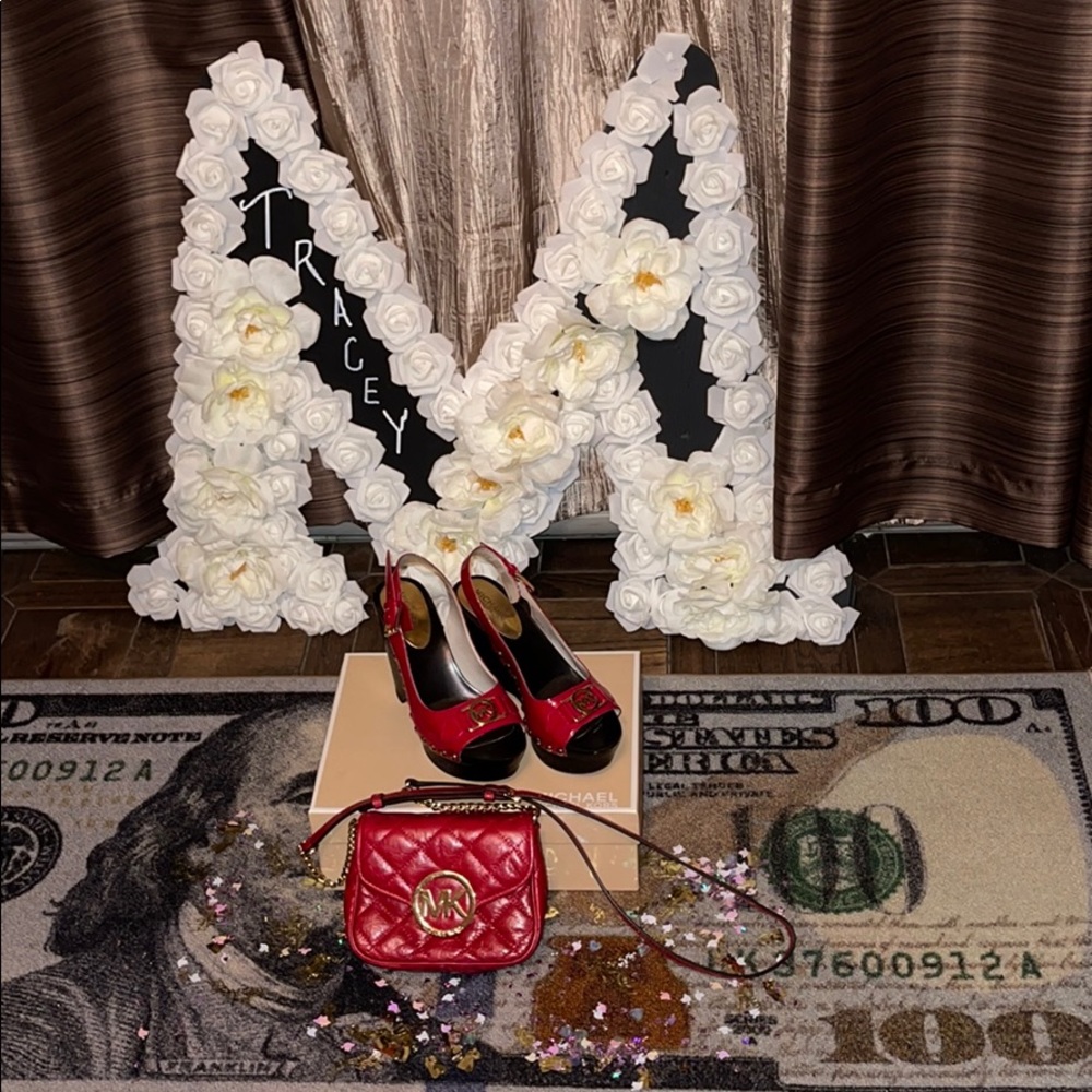 Michael Kors Red Cross body purse and wedges